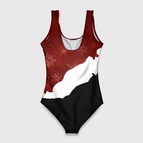 Женский купальник-боди Злой дед мороз красный и черный / 3D-принт – фото 2