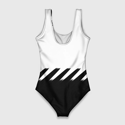 Женский купальник-боди Ювентус полосы геометрия линии / 3D-принт – фото 2