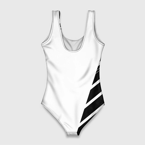 Женский купальник-боди Ювентус полосы геометрия текстура / 3D-принт – фото 2