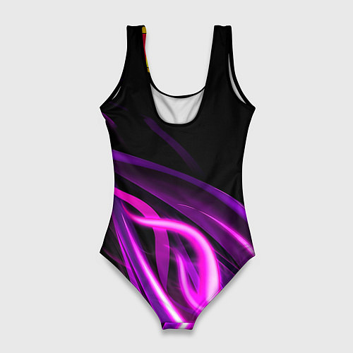 Женский купальник-боди Барселона неоновый огонь текстура / 3D-принт – фото 2