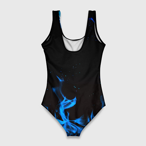 Женский купальник-боди Наполи синий огонь / 3D-принт – фото 2