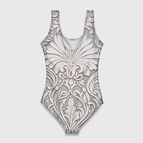 Женский купальник-боди Вензельные цветы / 3D-принт – фото 2