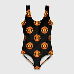 Купальник-боди 3D женский Manchester United Pattern, цвет: 3D-принт