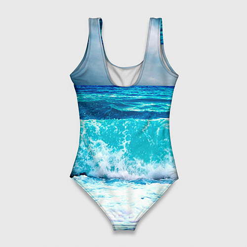 Женский купальник-боди Волны / 3D-принт – фото 2