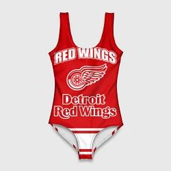 Купальник-боди 3D женский Detroit red wings, цвет: 3D-принт