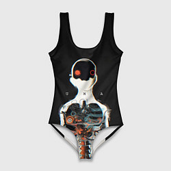 Купальник-боди 3D женский Three Days Grace: Skeleton, цвет: 3D-принт