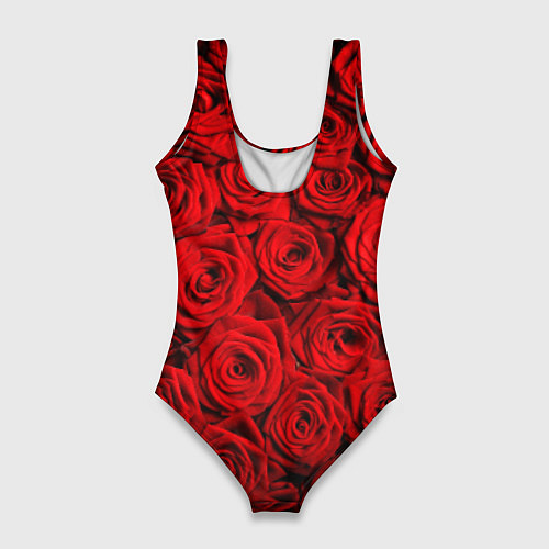 Женский купальник-боди Красные розы / 3D-принт – фото 2