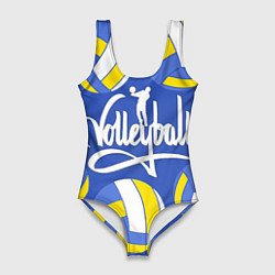 Купальник-боди 3D женский Волейбол 6, цвет: 3D-принт