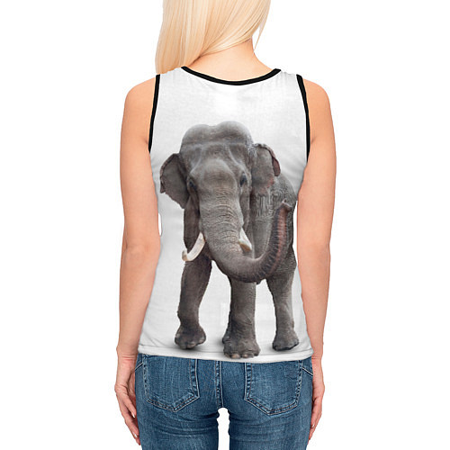 Женская майка без рукавов Большой слон / 3D-Черный – фото 4