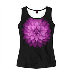 Майка-безрукавка женская Violet Flower, цвет: 3D-черный