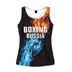 Майка-безрукавка женская Boxing Russia, цвет: 3D-белый