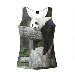 Майка-безрукавка женская Большая уставшая панда, цвет: 3D-белый