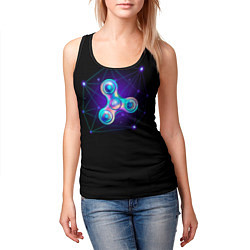 Майка-безрукавка женская Space spinner, цвет: 3D-черный — фото 2
