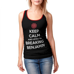 Майка-безрукавка женская Keep Calm & Breaking Benjamin, цвет: 3D-красный — фото 2