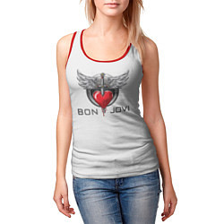 Майка-безрукавка женская Bon Jovi, цвет: 3D-красный — фото 2