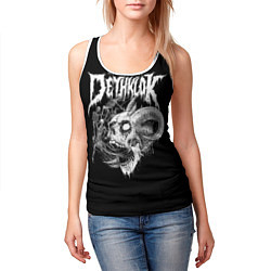 Майка-безрукавка женская Dethklok: Goat Skull, цвет: 3D-белый — фото 2
