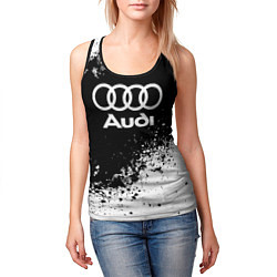 Майка-безрукавка женская Audi: Black Spray, цвет: 3D-черный — фото 2