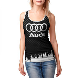 Майка-безрукавка женская Audi: Black Side, цвет: 3D-белый — фото 2