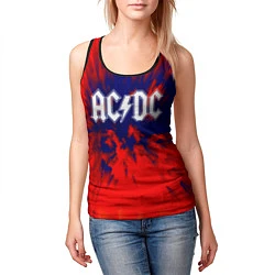 Майка-безрукавка женская AC/DC: Red & Blue, цвет: 3D-черный — фото 2