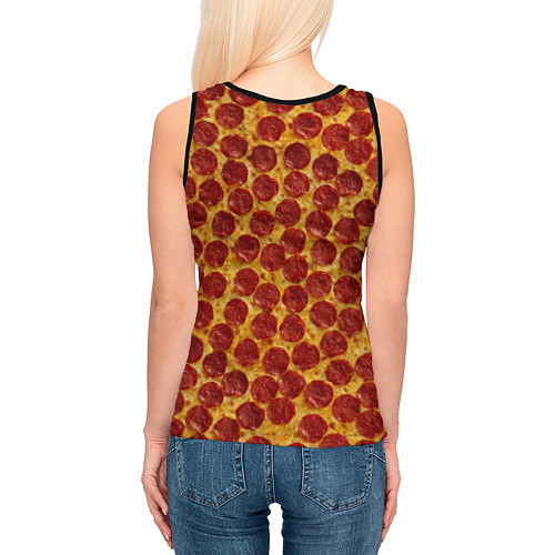 Женская майка без рукавов Пицца пепперони / 3D-Черный – фото 4
