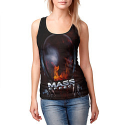 Майка-безрукавка женская Mass Effect, цвет: 3D-черный — фото 2