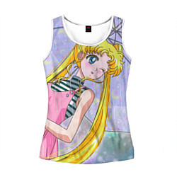 Майка-безрукавка женская Sailor Moon, цвет: 3D-белый