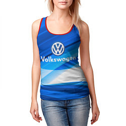 Майка-безрукавка женская Volkswagen, цвет: 3D-красный — фото 2