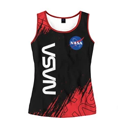 Майка-безрукавка женская NASA НАСА, цвет: 3D-красный