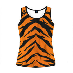 Майка-безрукавка женская Шкура тигра, цвет: 3D-черный