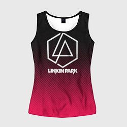 Майка-безрукавка женская LINKIN PARK LOGO CARBON, цвет: 3D-черный