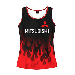 Майка-безрукавка женская Mitsubishi Огонь, цвет: 3D-красный