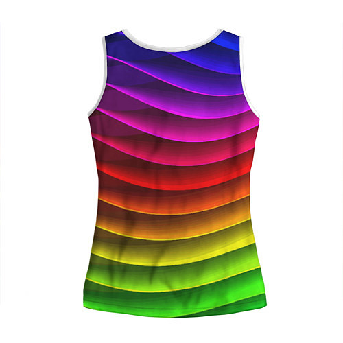 Женская майка без рукавов Color line neon pattern Abstraction Summer 2023 / 3D-Белый – фото 2