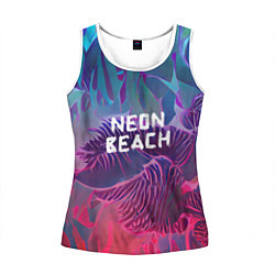 Майка-безрукавка женская Neon beach, цвет: 3D-белый