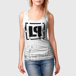 Майка-безрукавка женская Linkin Park брызги краски, цвет: 3D-белый — фото 2