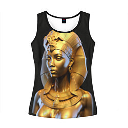 Майка-безрукавка женская Нейросеть - золотая египетская богиня, цвет: 3D-черный