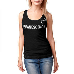 Майка-безрукавка женская Evanescence glitch на темном фоне: символ сверху, цвет: 3D-черный — фото 2
