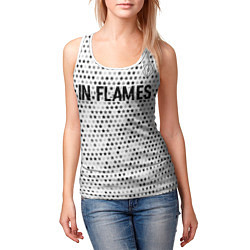 Майка-безрукавка женская In Flames glitch на светлом фоне: символ сверху, цвет: 3D-белый — фото 2