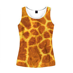 Майка-безрукавка женская Шкура жирафа - текстура, цвет: 3D-белый