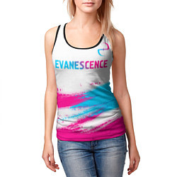 Майка-безрукавка женская Evanescence neon gradient style: символ сверху, цвет: 3D-черный — фото 2