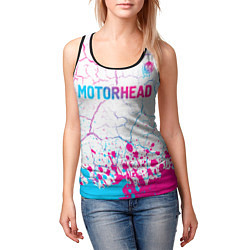 Майка-безрукавка женская Motorhead neon gradient style посередине, цвет: 3D-черный — фото 2