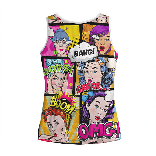 Женская майка без рукавов POP ART / 3D-Белый – фото 2