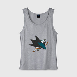 Майка женская хлопок San Jose Sharks, цвет: меланж