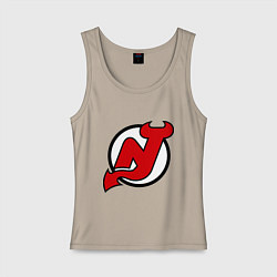 Майка женская хлопок New Jersey Devils, цвет: миндальный