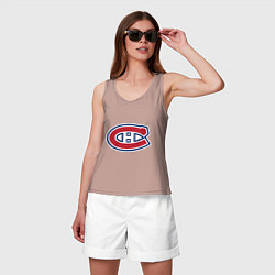 Майка женская хлопок Montreal Canadiens, цвет: пыльно-розовый — фото 2