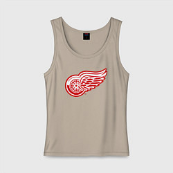 Майка женская хлопок Detroit Red Wings, цвет: миндальный