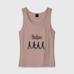Майка женская хлопок The Beatles: Abbey Road, цвет: пыльно-розовый