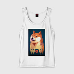 Майка женская хлопок Wow Doge, цвет: белый