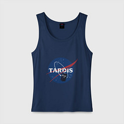 Майка женская хлопок Tardis NASA, цвет: тёмно-синий