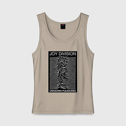 Майка женская хлопок Joy Division: Unknown Pleasures, цвет: миндальный