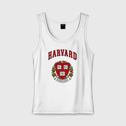 Майка женская хлопок Harvard university, цвет: белый